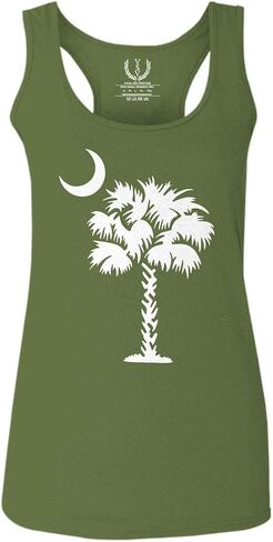 0337. South Carolina State Flag Logo Palmetto Women's Tank Top Racerback in Saudi Arabia