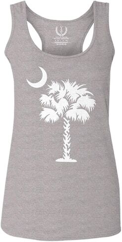 0337. South Carolina State Flag Logo Palmetto Women's Tank Top Racerback in Saudi Arabia