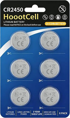 CR2450 Battery CR 2450 3V Lithium Coin Cell Batteries 6-Count Long Lasting for Car Key Fob, Remote Controllers in Saudi Arabia