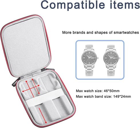 RLSOCO Watch Travel Case Storage Organizer for 2 Watches,Provides Tough Portable Protection,Fits for Casio/Timex/Fossil/Apple/SAMSUNG and More Wristwatches & Smart Watches up to 46 * 50mm in Kuwait