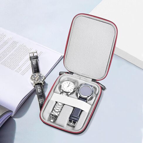RLSOCO Watch Travel Case Storage Organizer for 2 Watches,Provides Tough Portable Protection,Fits for Casio/Timex/Fossil/Apple/SAMSUNG and More Wristwatches & Smart Watches up to 46 * 50mm in Kuwait