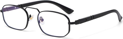 Retro Rectangle Metal Sunglasses for Men Women Trendy Vintage Square Black Shades UV400 Protection in Saudi Arabia