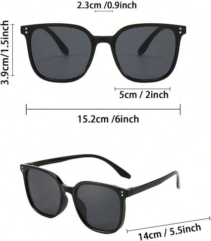 3pcs Plastic Square Full Frame Multicolor Inlaid Nail Tinted Lens Vintage Bohemian Decoration Fashion Sunglasses in Kuwait