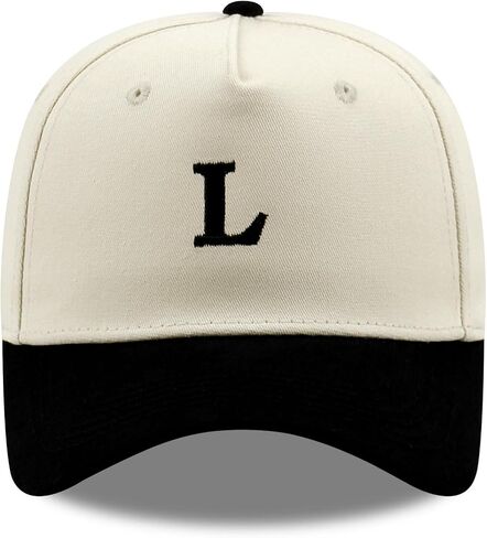 Men Women Funny Embroidery Letter A-Z Baseball Caps Initial Gifts Ideas, Two-Tone Adjustable Black Hat Birthday in Saudi Arabia
