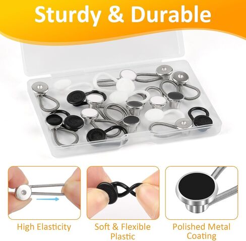 20 Pcs 5 Styles Collar Extenders for Mens Shirts, Elastic Neck Extenders/Button Extender for Dress Shirts, Tie, Suit Accessories Men for 1/2 Size Expansion of Men Dress Shirts in Saudi Arabia