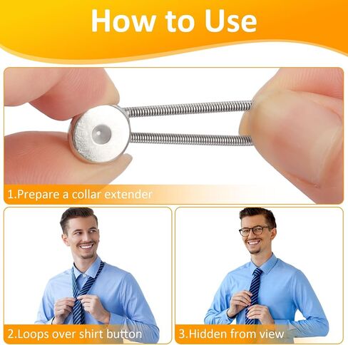 20 Pcs 5 Styles Collar Extenders for Mens Shirts, Elastic Neck Extenders/Button Extender for Dress Shirts, Tie, Suit Accessories Men for 1/2 Size Expansion of Men Dress Shirts in Saudi Arabia