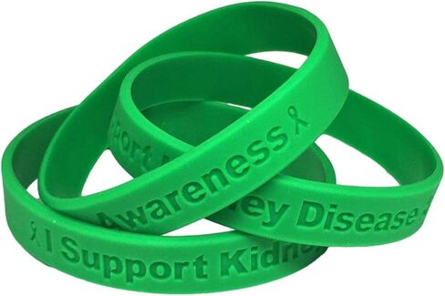 Jeirles Wholesale 1 - I Support Kidney Disease Awareness Bracelet 100% Medical Grade Silicone - Latex and Toxin Free + 1 Enamel Pin in Kuwait