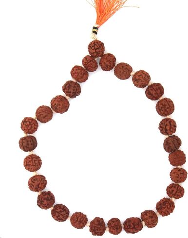 Rudraksha Sumarni Mala Knotted 8 MM, 27+1 Beads Wrist Mala | Rudraksha Prayer Beads Japa Bracelet for Meditation and Spiritual Practice in Kuwait