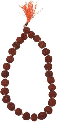 Rudraksha Sumarni Mala Knotted 8 MM, 27+1 Beads Wrist Mala | Rudraksha Prayer Beads Japa Bracelet for Meditation and Spiritual Practice in Kuwait