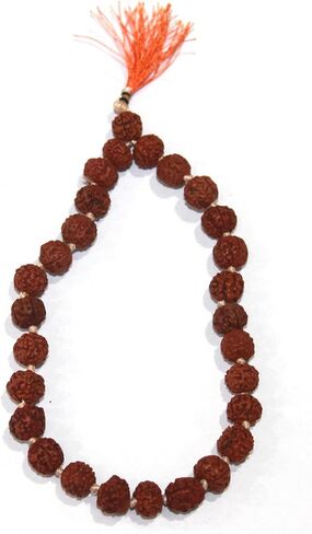 Rudraksha Sumarni Mala Knotted 8 MM, 27+1 Beads Wrist Mala | Rudraksha Prayer Beads Japa Bracelet for Meditation and Spiritual Practice in Kuwait