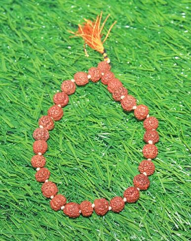 Rudraksha Sumarni Mala Knotted 8 MM, 27+1 Beads Wrist Mala | Rudraksha Prayer Beads Japa Bracelet for Meditation and Spiritual Practice in Kuwait
