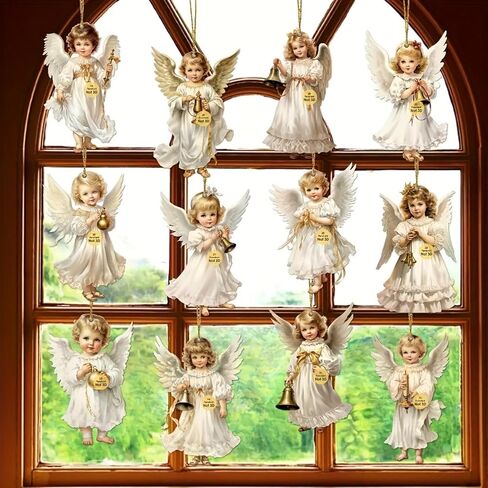 12 Pieces Angel Ornaments, Christmas Tree Decorations for Holiday Home Decoration in Kuwait