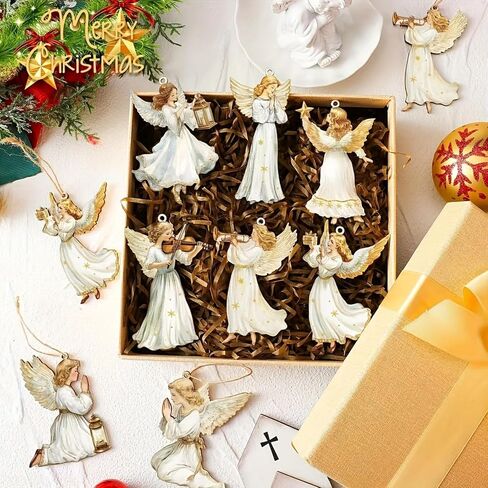 12 Pieces Angel Ornaments, Christmas Tree Decorations for Holiday Home Decoration in Kuwait