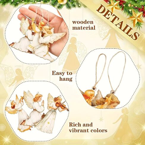 12 Pieces Angel Ornaments, Christmas Tree Decorations for Holiday Home Decoration in Kuwait