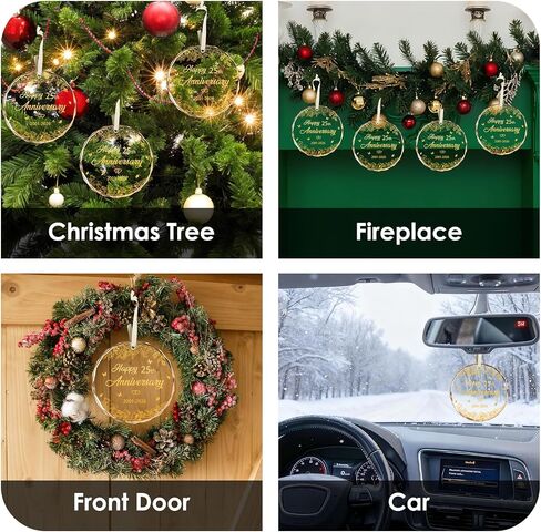 25th Wedding Anniversary Ornament, 25th Anniversary Wedding Gift, 25 Years As Mr. & Mrs. Gift for 25 Years Couple Husband Wife Married Parents Grandparents Friends 2026 - Glass Ornament 3" in Saudi Arabia