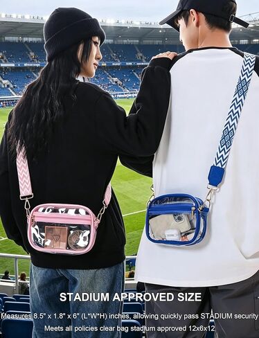 Hiflyer Clear Stadium Bag, Crossbody Purse for Concerts and Events, PVC, Adjustable Strap, Stadium Approved, 9.8x2.8x5.7 Inch | Stadium Approved in Saudi Arabia