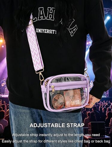 Hiflyer Clear Stadium Bag, Crossbody Purse for Concerts and Events, PVC, Adjustable Strap, Stadium Approved, 9.8x2.8x5.7 Inch | Stadium Approved in Saudi Arabia