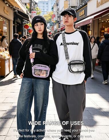 Hiflyer Clear Stadium Bag, Crossbody Purse for Concerts and Events, PVC, Adjustable Strap, Stadium Approved, 9.8x2.8x5.7 Inch | Stadium Approved in Saudi Arabia