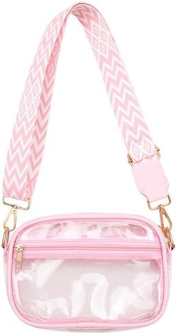 Hiflyer Clear Stadium Bag, Crossbody Purse for Concerts and Events, PVC, Adjustable Strap, Stadium Approved, 9.8x2.8x5.7 Inch | Stadium Approved in Saudi Arabia