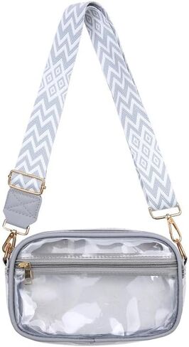 Hiflyer Clear Stadium Bag, Crossbody Purse for Concerts and Events, PVC, Adjustable Strap, Stadium Approved, 9.8x2.8x5.7 Inch | Stadium Approved in Saudi Arabia