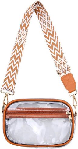Hiflyer Clear Stadium Bag, Crossbody Purse for Concerts and Events, PVC, Adjustable Strap, Stadium Approved, 9.8x2.8x5.7 Inch | Stadium Approved in Saudi Arabia