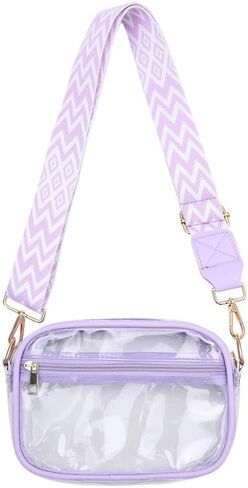 Hiflyer Clear Stadium Bag, Crossbody Purse for Concerts and Events, PVC, Adjustable Strap, Stadium Approved, 9.8x2.8x5.7 Inch | Stadium Approved in Saudi Arabia