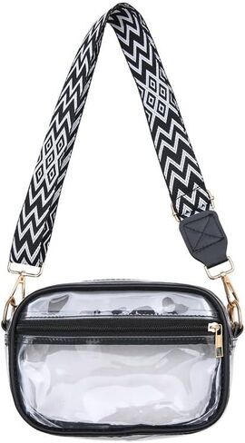 Hiflyer Clear Stadium Bag, Crossbody Purse for Concerts and Events, PVC, Adjustable Strap, Stadium Approved, 9.8x2.8x5.7 Inch | Stadium Approved in Saudi Arabia