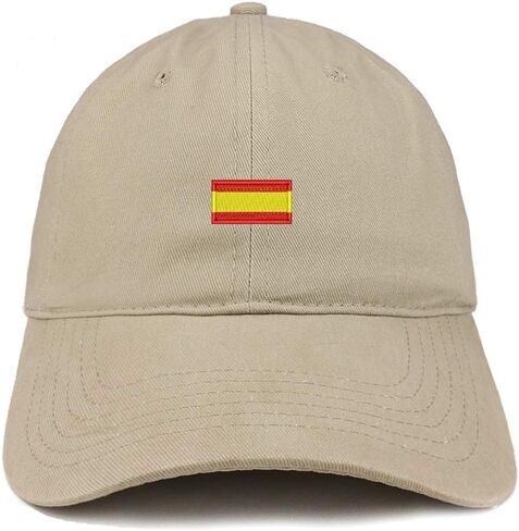 Trendy Apparel Shop Spain Flag Small Embroidered Unstructured Cotton Dad Hat in Kuwait