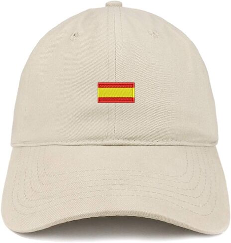 Trendy Apparel Shop Spain Flag Small Embroidered Unstructured Cotton Dad Hat in Kuwait