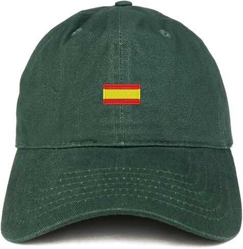 Trendy Apparel Shop Spain Flag Small Embroidered Unstructured Cotton Dad Hat in Kuwait