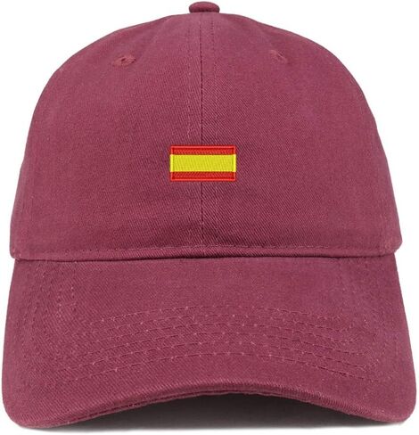 Trendy Apparel Shop Spain Flag Small Embroidered Unstructured Cotton Dad Hat in Kuwait