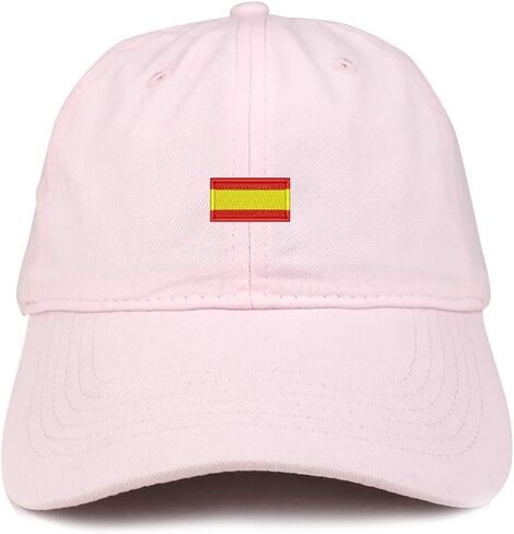 Trendy Apparel Shop Spain Flag Small Embroidered Unstructured Cotton Dad Hat in Kuwait