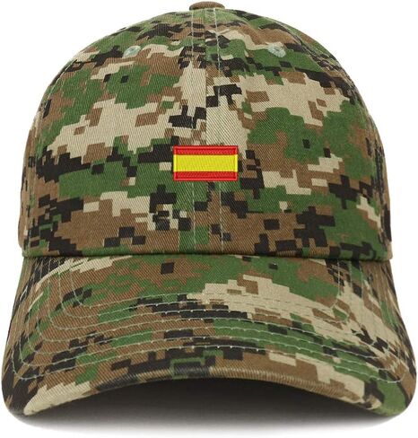 Trendy Apparel Shop Spain Flag Small Embroidered Unstructured Cotton Dad Hat in Kuwait