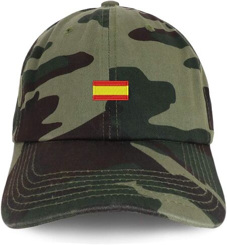 Trendy Apparel Shop Spain Flag Small Embroidered Unstructured Cotton Dad Hat in Kuwait