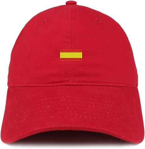 Trendy Apparel Shop Spain Flag Small Embroidered Unstructured Cotton Dad Hat in Kuwait