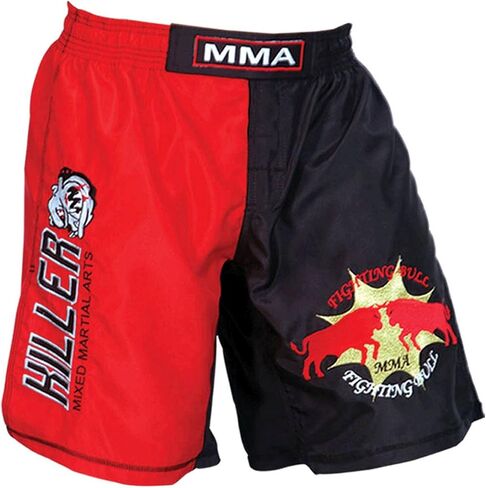Woldorf MMA Short in Polyester, 2 Tone Fabric Embroidered Logo, Size 2XL, Gym Equipment Grappling Shorts, Kickboxing Shorts, Muay Thai Training Shorts in Saudi Arabia