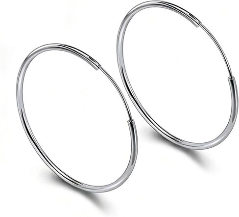 Lightweight Large Hoop Earrings Thin G23 Titanium Hypoallergenic 50 60 MM for Women Gift in Saudi Arabia