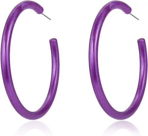 Large Colorful Hoop Earrings for Women Colored Lightweight Acrylic Hoop Earrings Neon Pink Red Circle Candy Earring 80s 90s Outfit Statement Jewelry Accessories in Saudi Arabia
