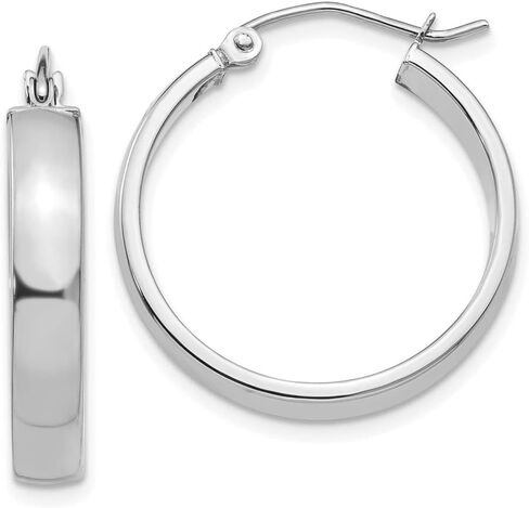 Real 10K White Gold Hoop Earring - 23mm X 22mm in Kuwait