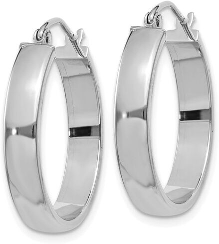 Real 10K White Gold Hoop Earring - 23mm X 22mm in Kuwait