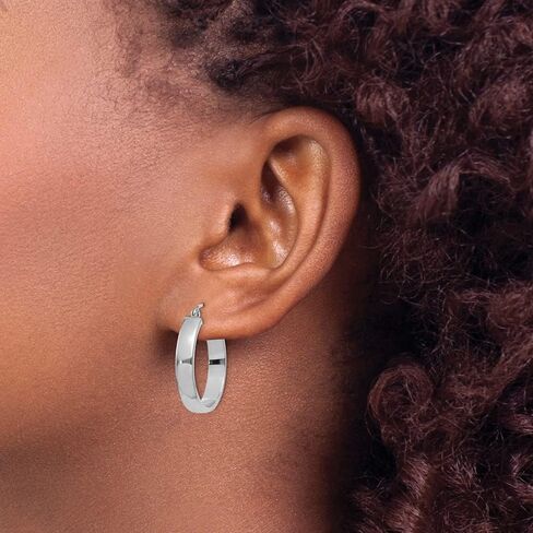 Real 10K White Gold Hoop Earring - 23mm X 22mm in Kuwait