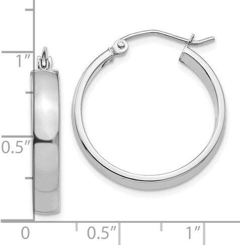 Real 10K White Gold Hoop Earring - 23mm X 22mm in Kuwait