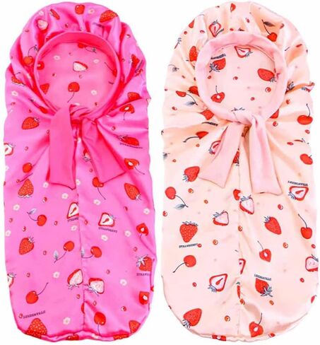 2PCS Girls Unicorn Hair Bonnet for Sleeping,Extra Long Satin Bonnet with Elastic Tie Band for Kids Braids Curly Hair in Kuwait