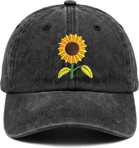 Sunflower Gifts for Men Women Funny Sunflower Embroidered Baseball Cap in Saudi Arabia
