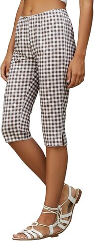 Womens Polka Dots Capri Leggings Low Waist Tie-up Dots Print Skinny Leg Cropped Pants Casual Three Quarter Trousers in Saudi Arabia