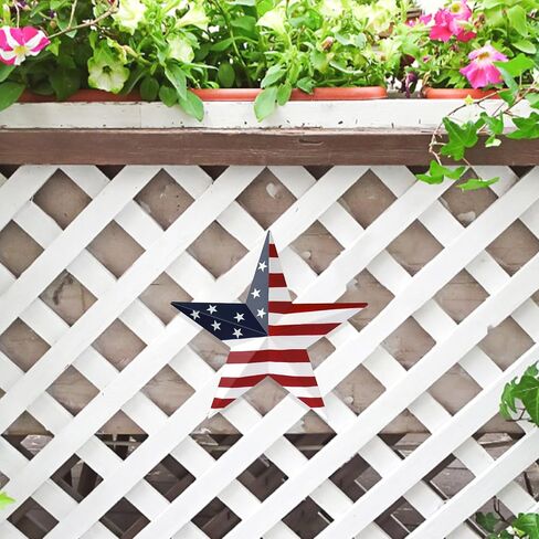 JoyEvy 9" American Barn Star US Flag Stars Indoor Outdoor Decor, Metal Patriotic Star Wall Decoration, Texas Stars for Outside Rustic Vintage Western Country Home Farmhouse Wall Ornament in Saudi Arabia