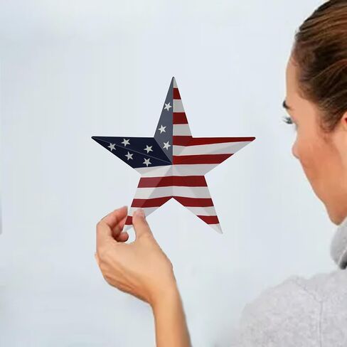 JoyEvy 9" American Barn Star US Flag Stars Indoor Outdoor Decor, Metal Patriotic Star Wall Decoration, Texas Stars for Outside Rustic Vintage Western Country Home Farmhouse Wall Ornament in Saudi Arabia