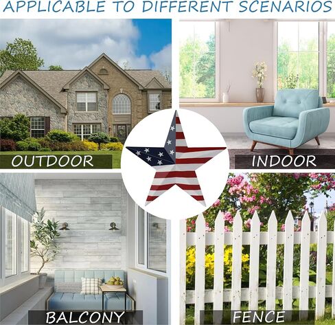 JoyEvy 9" American Barn Star US Flag Stars Indoor Outdoor Decor, Metal Patriotic Star Wall Decoration, Texas Stars for Outside Rustic Vintage Western Country Home Farmhouse Wall Ornament in Saudi Arabia