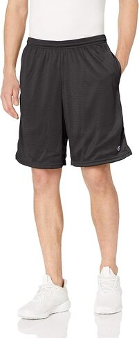 Champion Men's Long Mesh Short with Pockets (X-Large (40-42), Black) in Kuwait