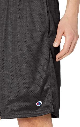 Champion Men's Long Mesh Short with Pockets (X-Large (40-42), Black) in Kuwait